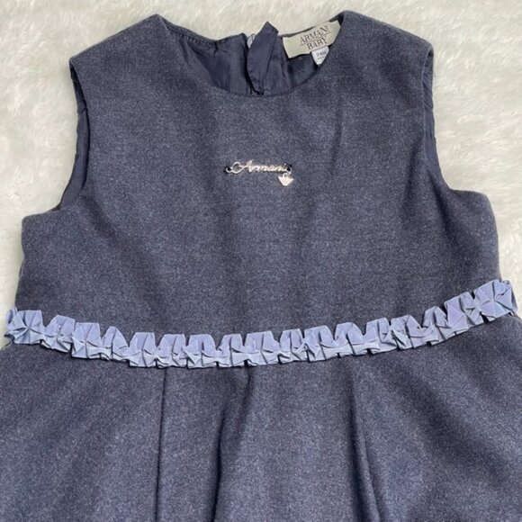 Armani Baby Girl Gray Blue Dress Size 24 Months - Picture 2 of 8